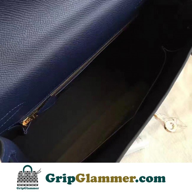 Hermes Sapphire Epsom Kelly 32cm Sellier Lushentic AAAAA Grade Replica - Image 6