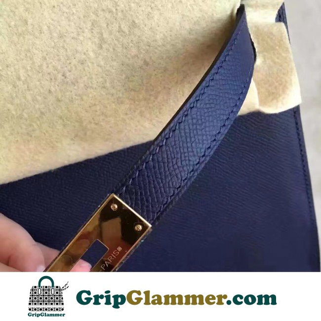 Hermes Sapphire Epsom Kelly 32cm Sellier Lushentic AAAAA Grade Replica - Image 7