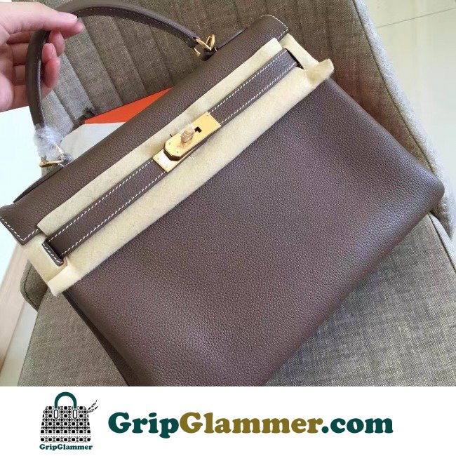 Hermes Etoupe Clemence Kelly Retourne 28cm Lushentic AAAAA Grade Replica