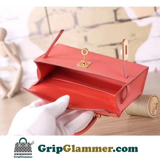 Hermes Flamingo Epsom Kelly Mini II 20cm Lushentic AAAAA Grade Replica - Image 4