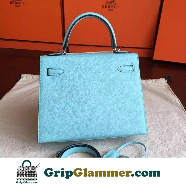 Hermes Blue Atoll Epsom Kelly 25cm Sellier Lushentic AAAAA Grade Replica - Image 6