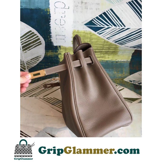 Hermes Taupe Clemence Kelly 35cm Lushentic AAAAA Grade Replica - Image 3