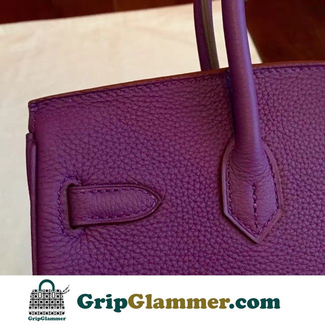 Hermes Cyclamen Clemence Birkin 25cm Lushentic Grade Replica - Image 4