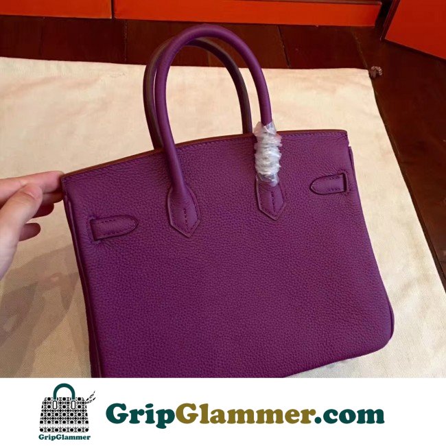 Hermes Cyclamen Clemence Birkin 25cm Lushentic Grade Replica - Image 6