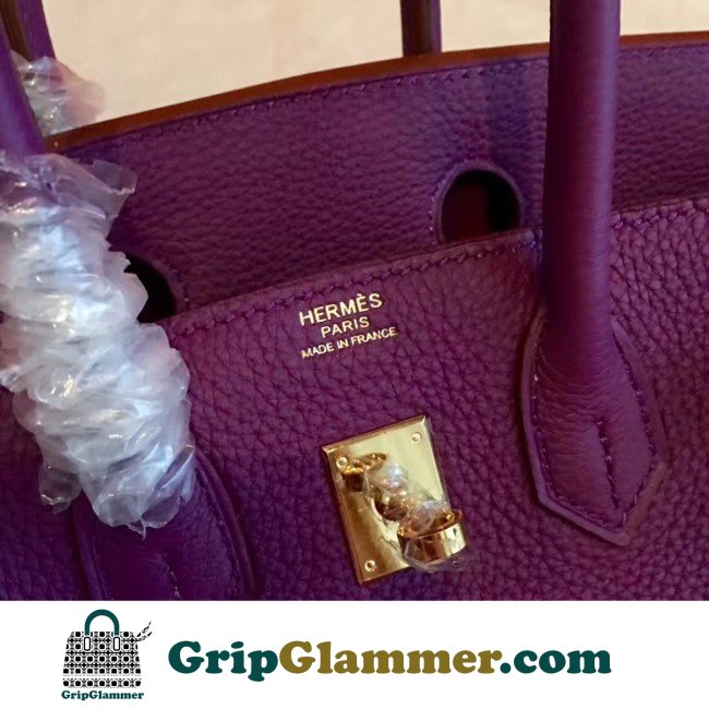 Hermes Cyclamen Clemence Birkin 25cm Lushentic Grade Replica - Image 7
