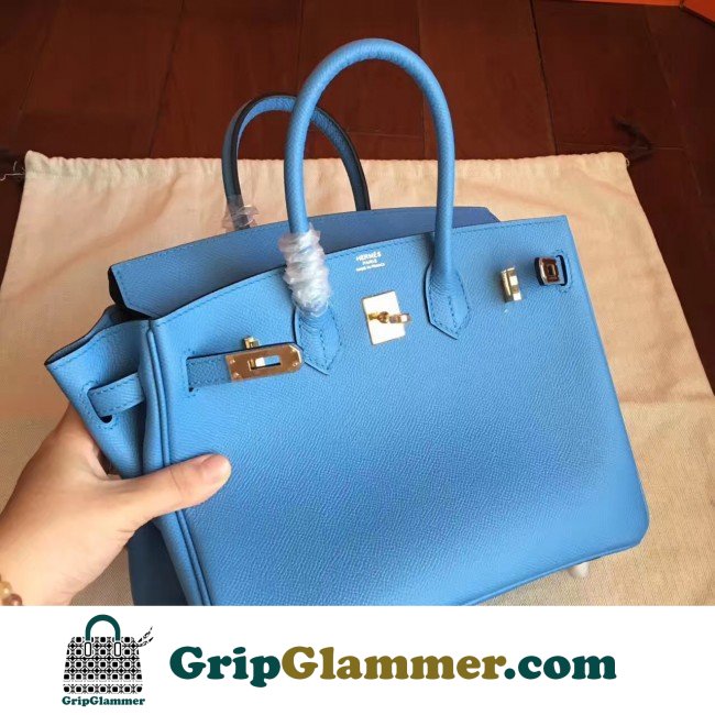 Hermes Blue Paradiso Epsom Birkin 25cm Lushentic AAAAA Grade Replica - Image 3