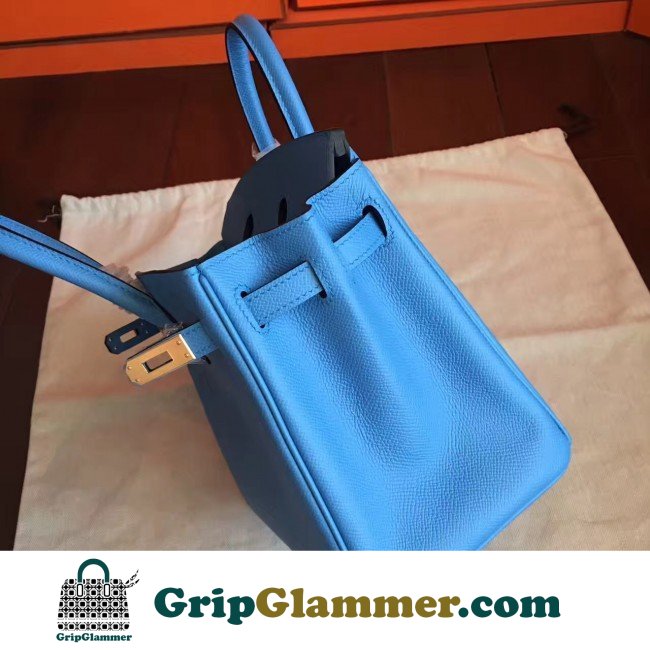 Hermes Blue Paradiso Epsom Birkin 25cm Lushentic AAAAA Grade Replica - Image 9
