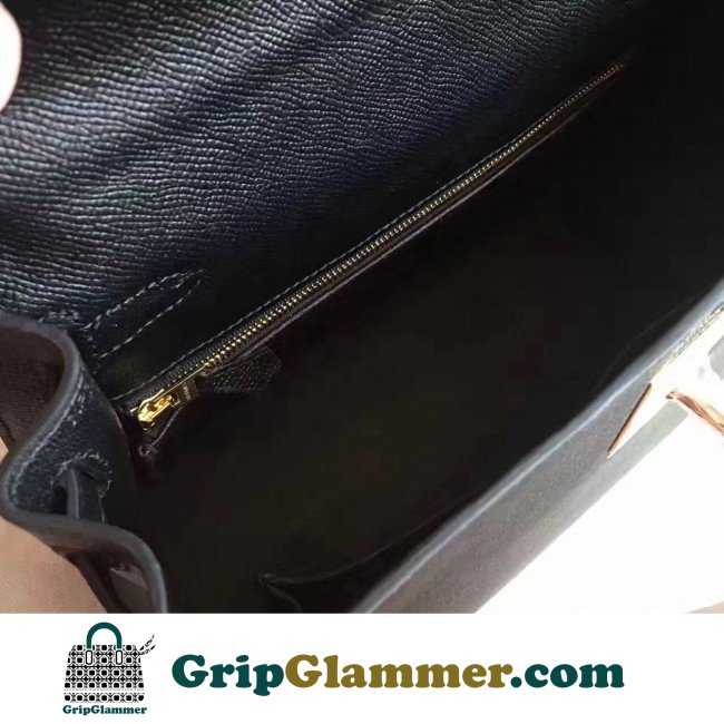 Hermes Black Epsom Kelly Sellier 28cm Lushentic AAAAA Grade Replica - Image 3