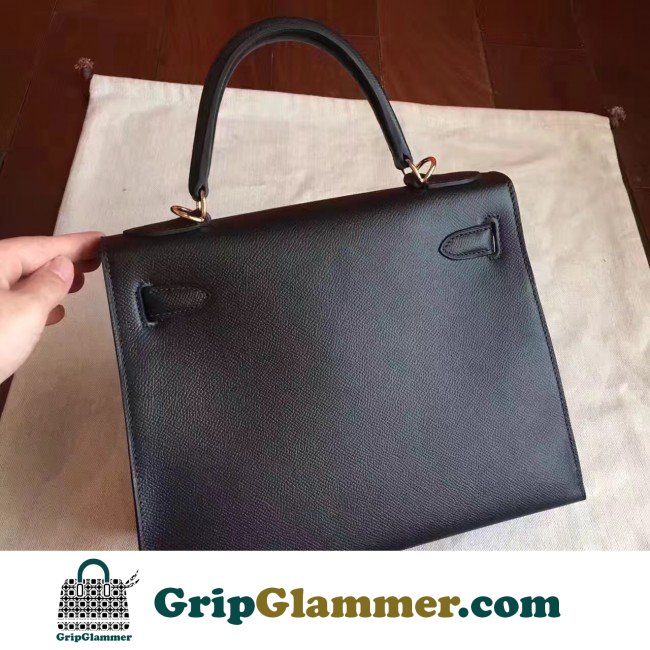 Hermes Black Epsom Kelly Sellier 28cm Lushentic AAAAA Grade Replica - Image 5