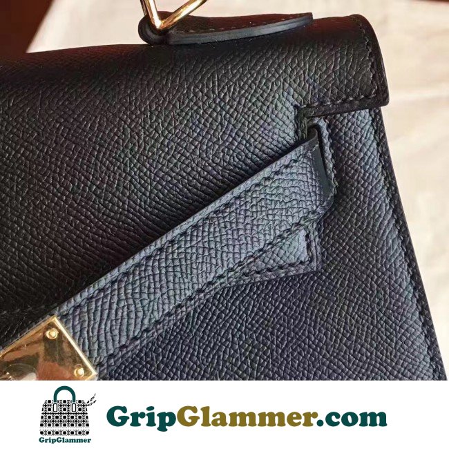Hermes Black Epsom Kelly Sellier 28cm Lushentic AAAAA Grade Replica - Image 7