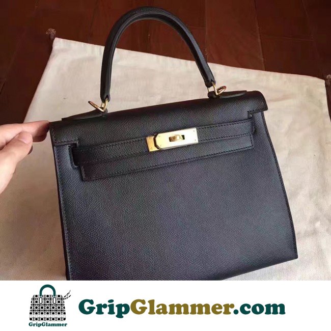 Hermes Black Epsom Kelly Sellier 28cm Lushentic AAAAA Grade Replica