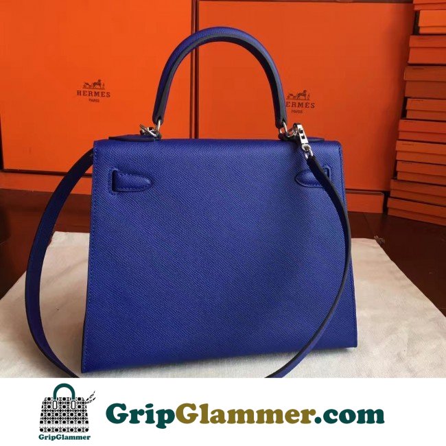 Hermes Blue Electric Epsom Kelly Sellier 28cm Lushentic AAAAA Grade Replica - Image 3