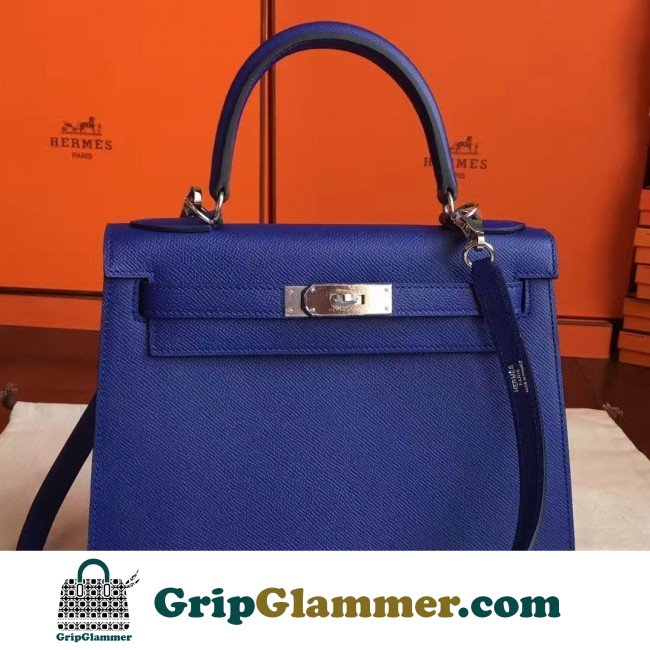 Hermes Blue Electric Epsom Kelly Sellier 28cm Lushentic AAAAA Grade Replica