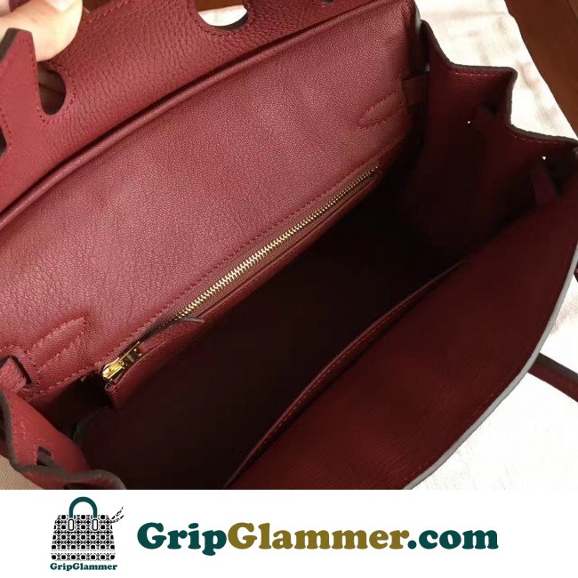 Hermes Bordeaux Clemence Birkin 25cm Lushentic AAAAA Grade Replica - Image 4