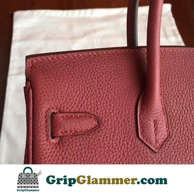 Hermes Bordeaux Clemence Birkin 25cm Lushentic AAAAA Grade Replica - Image 2