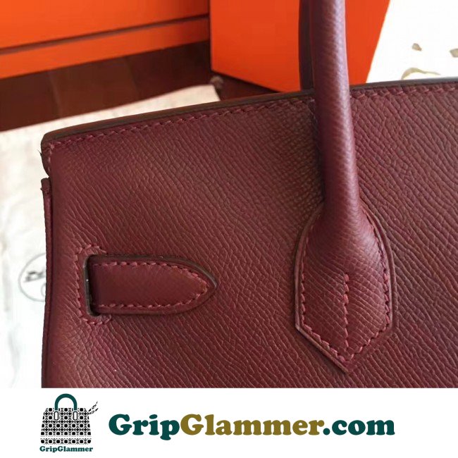 Hermes Bordeaux Epsom Birkin 30cm Lushentic AAAAA Grade Replica - Image 5