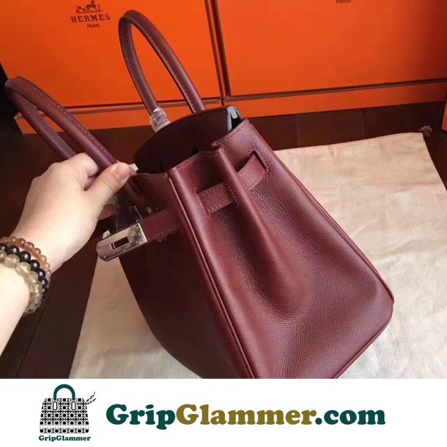 Hermes Bordeaux Epsom Birkin 30cm Lushentic AAAAA Grade Replica - Image 2
