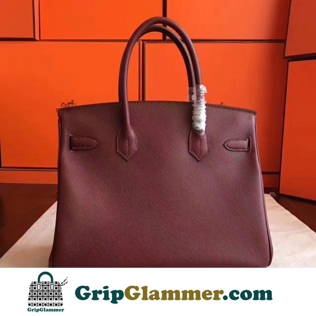 Hermes Bordeaux Epsom Birkin 30cm Lushentic AAAAA Grade Replica - Image 6