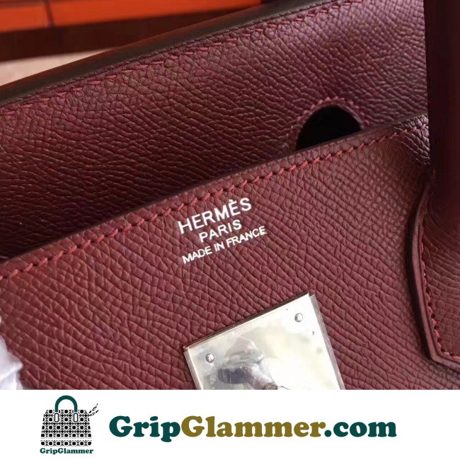 Hermes Bordeaux Epsom Birkin 30cm Lushentic AAAAA Grade Replica - Image 7