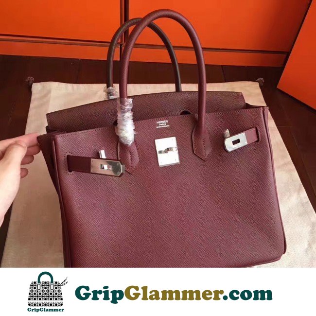 Hermes Bordeaux Epsom Birkin 30cm Lushentic AAAAA Grade Replica - Image 8
