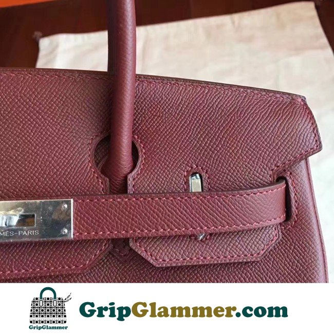 Hermes Bordeaux Epsom Birkin 30cm Lushentic AAAAA Grade Replica - Image 9