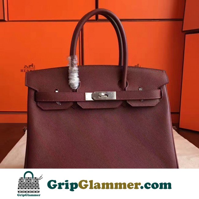 Hermes Bordeaux Epsom Birkin 30cm Lushentic AAAAA Grade Replica