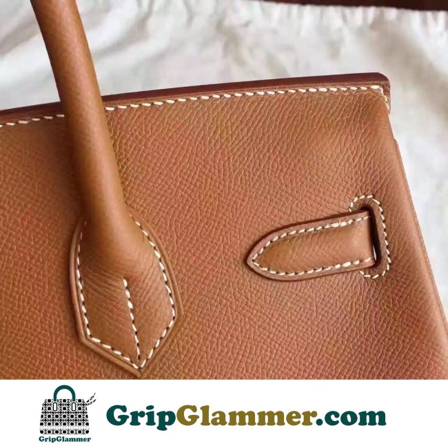 Hermes Gold Epsom Birkin 30cm Lushentic AAAAA Grade Replica - Image 5