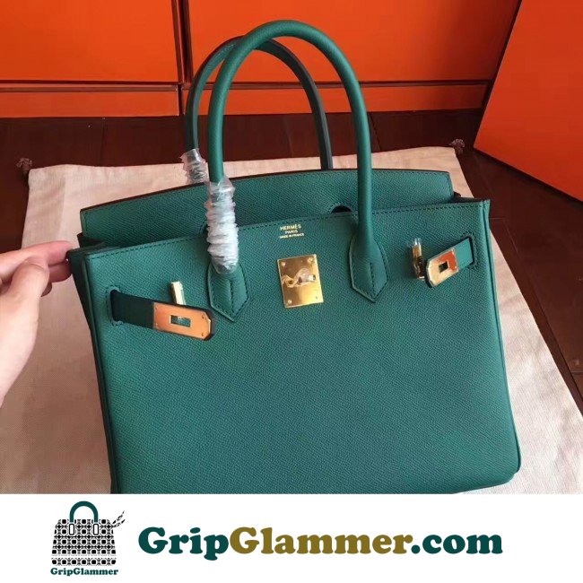 Hermes Malachite Epsom Birkin 30cm Lushentic AAAAA Grade Replica - Image 6