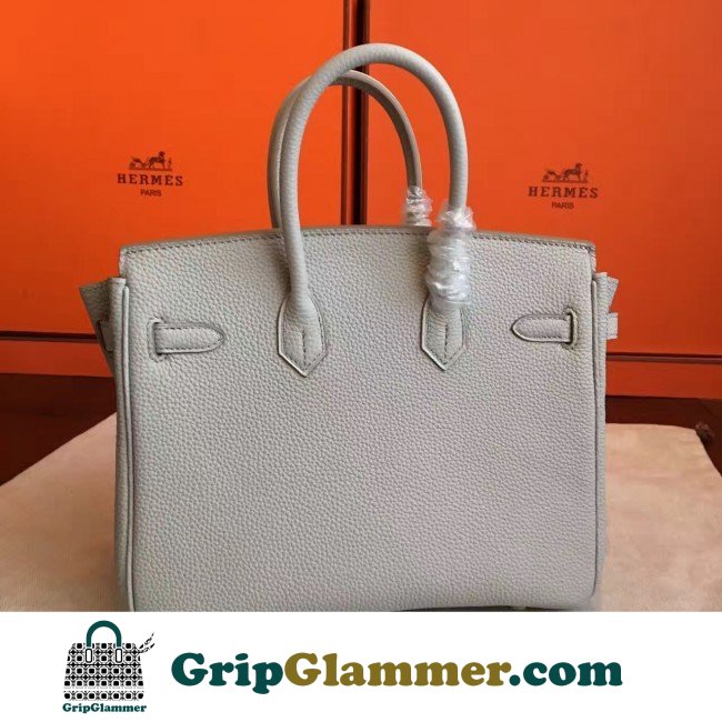 Hermes Pearl Grey Clemence Birkin 30cm Lushentic AAAAA Grade Replica - Image 2
