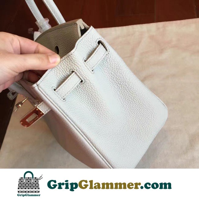 Hermes Pearl Grey Clemence Birkin 30cm Lushentic AAAAA Grade Replica - Image 4