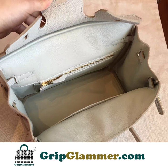 Hermes Pearl Grey Clemence Birkin 30cm Lushentic AAAAA Grade Replica - Image 6