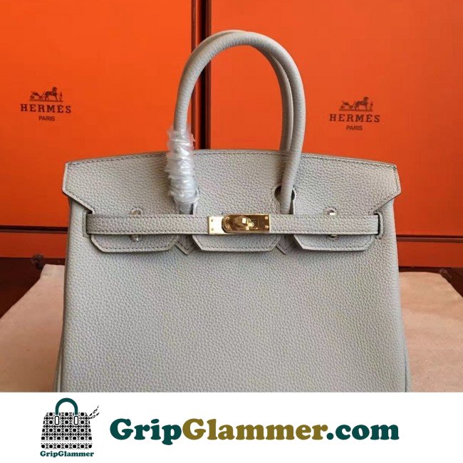 Hermes Pearl Grey Clemence Birkin 30cm Lushentic AAAAA Grade Replica