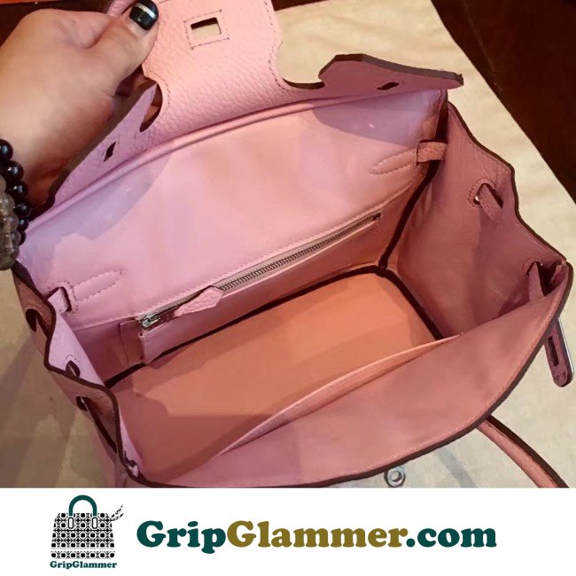 Hermes Pink Clemence Birkin 25cm Lushentic AAAAA Grade Replica - Image 4