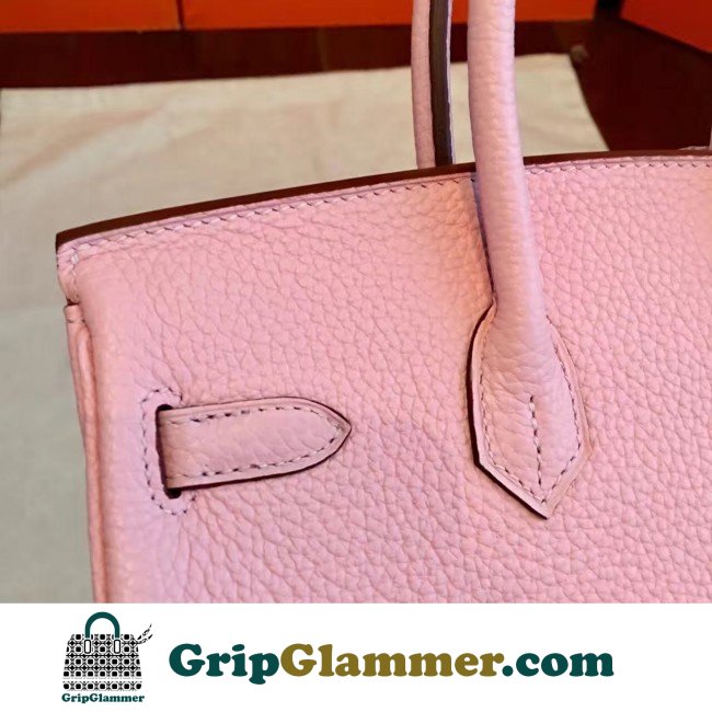 Hermes Pink Clemence Birkin 25cm Lushentic AAAAA Grade Replica - Image 7