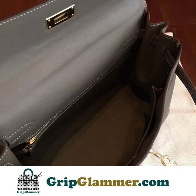 Hermes Etoupe Swift Kelly Retourne 32cm Lushentic AAAAA Grade Replica - Image 5