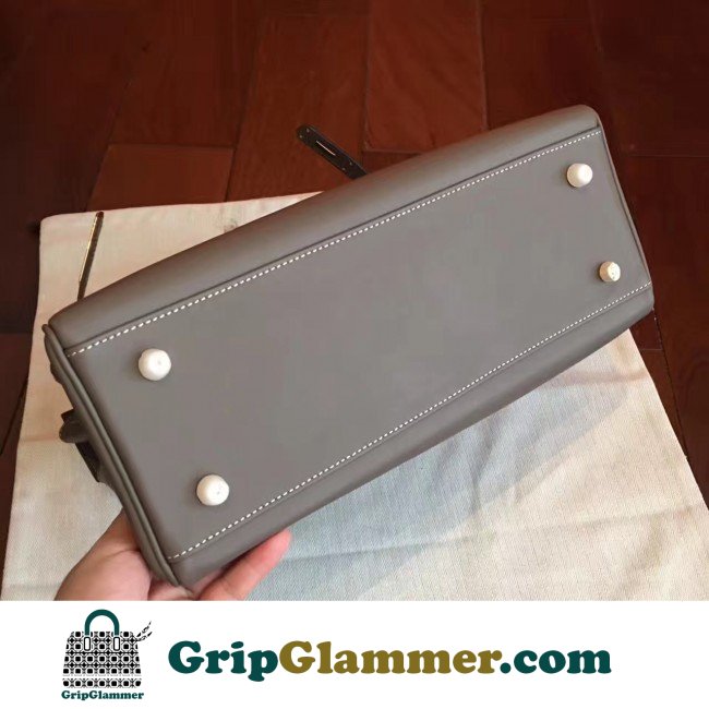 Hermes Etoupe Swift Kelly Retourne 32cm Lushentic AAAAA Grade Replica - Image 9