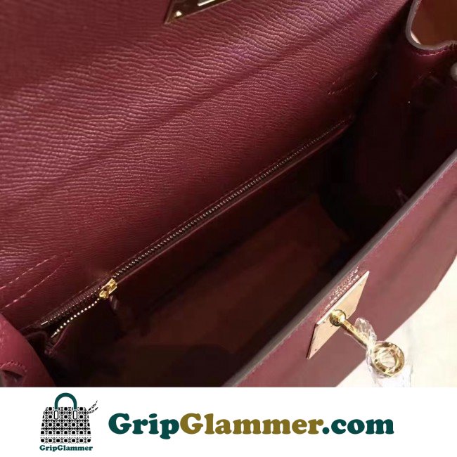 Hermes Bordeaux Epsom Kelly Sellier 28cm Lushentic AAAAA Grade Replica - Image 3
