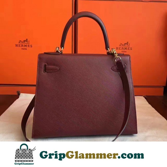 Hermes Bordeaux Epsom Kelly Sellier 28cm Lushentic AAAAA Grade Replica - Image 7