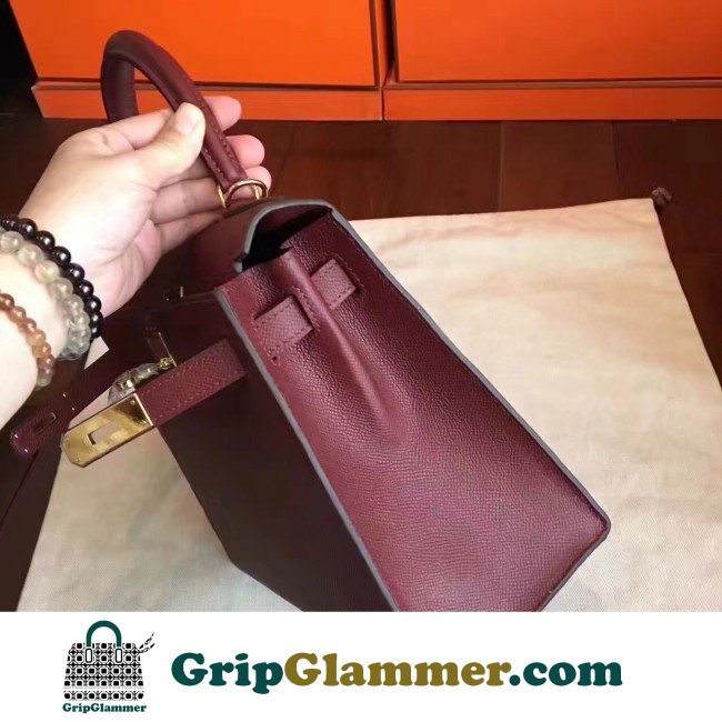 Hermes Bordeaux Epsom Kelly Sellier 28cm Lushentic AAAAA Grade Replica - Image 9