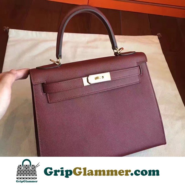 Hermes Bordeaux Epsom Kelly Sellier 28cm Lushentic AAAAA Grade Replica
