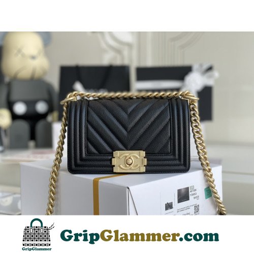 Chanel Boy Bag Caviar 20cm Small Lushentic AAAAA grade replica