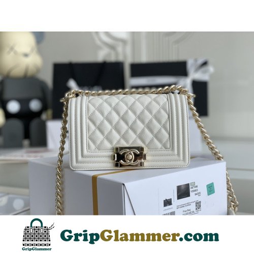 Chanel Boy Bag Caviar 20cm Small Lushentic AAAAA grade replica