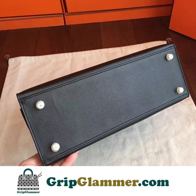 Hermes Black Epsom Kelly 32cm Sellier Lushentic AAAAA Grade Replica - Image 8