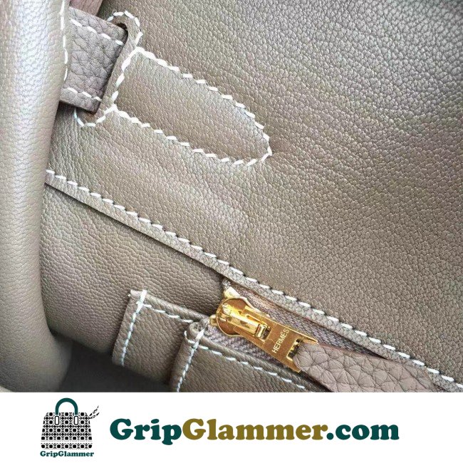 Hermes Etoupe Clemence Kelly Retourne 32cm Lushentic AAAAA Grade Replica - Image 5