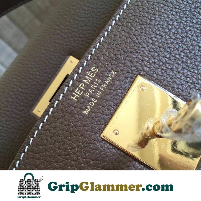 Hermes Etoupe Clemence Kelly Retourne 32cm Lushentic AAAAA Grade Replica - Image 6
