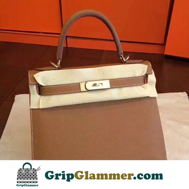 Hermes Brown Epsom Kelly Sellier 28cm Lushentic AAAAA Grade Replica