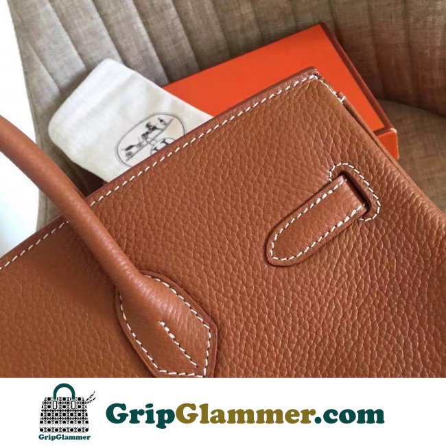 Hermes Gold Clemence Birkin 35cm Lushentic AAAAA Grade Replica - Image 8