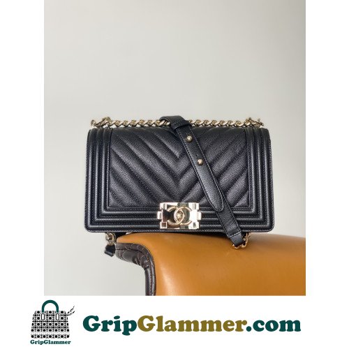 Chanel Boy Bag Caviar 25cm Medium Lushentic AAAAA grade replica