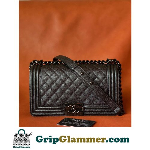Chanel Boy Bag Caviar 25cm Medium Lushentic AAAAA grade replica