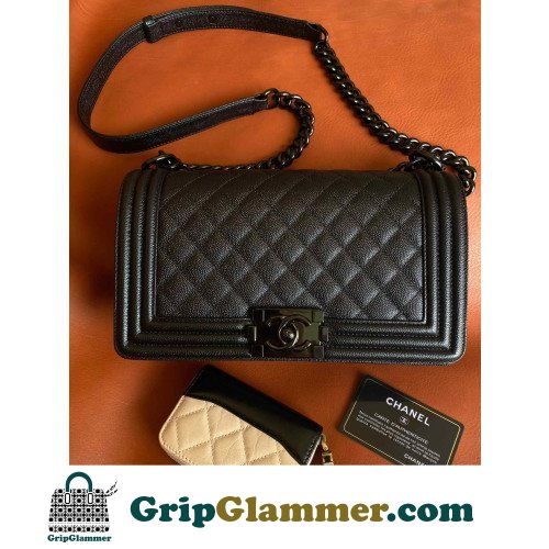 Chanel Boy Bag Caviar 25cm Medium Lushentic AAAAA grade replica - Image 4